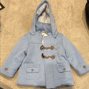 Mayoral Kids Blue Hooded Toggle Coat